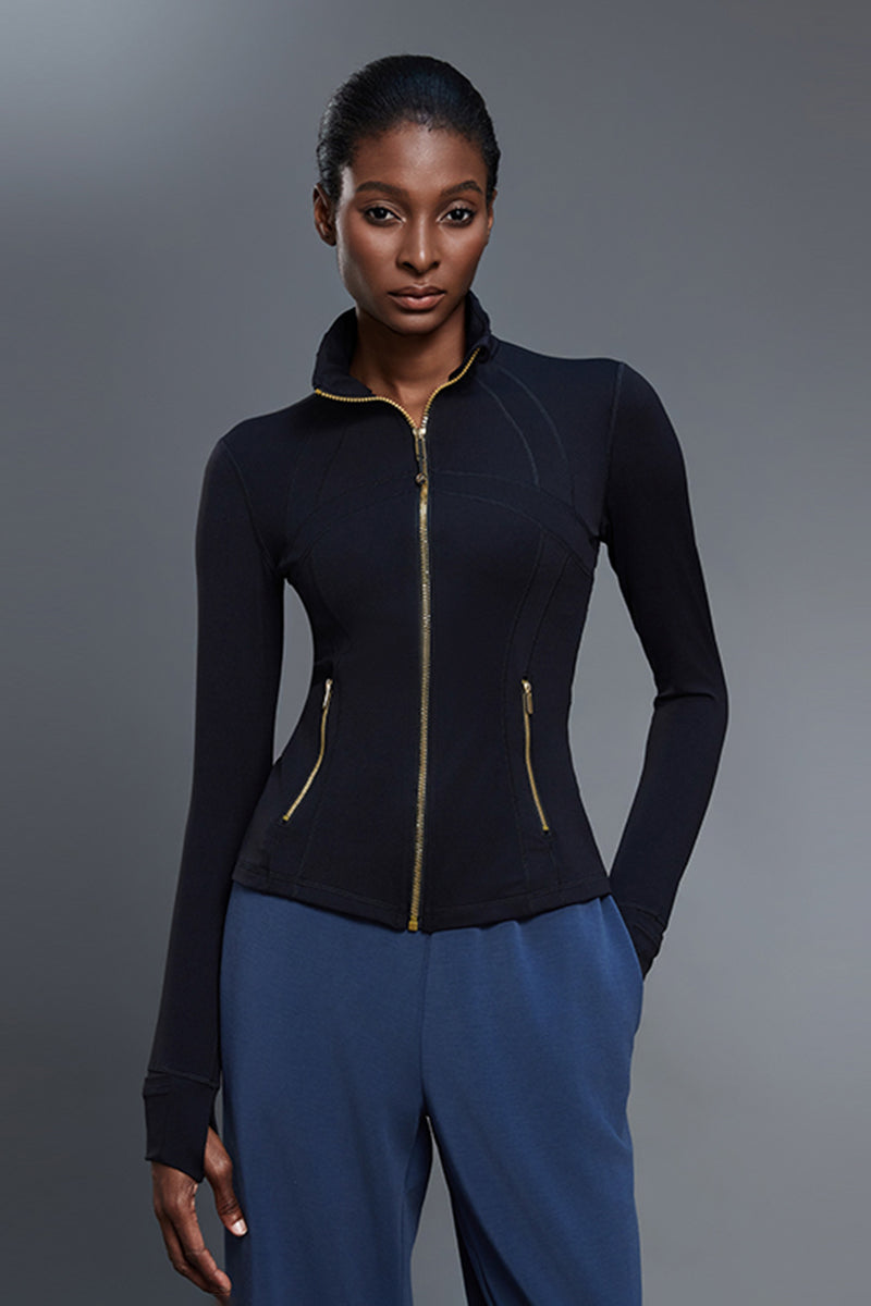 Women Slim-Fit Stretch Yoga Cycling Running Workout Jacket