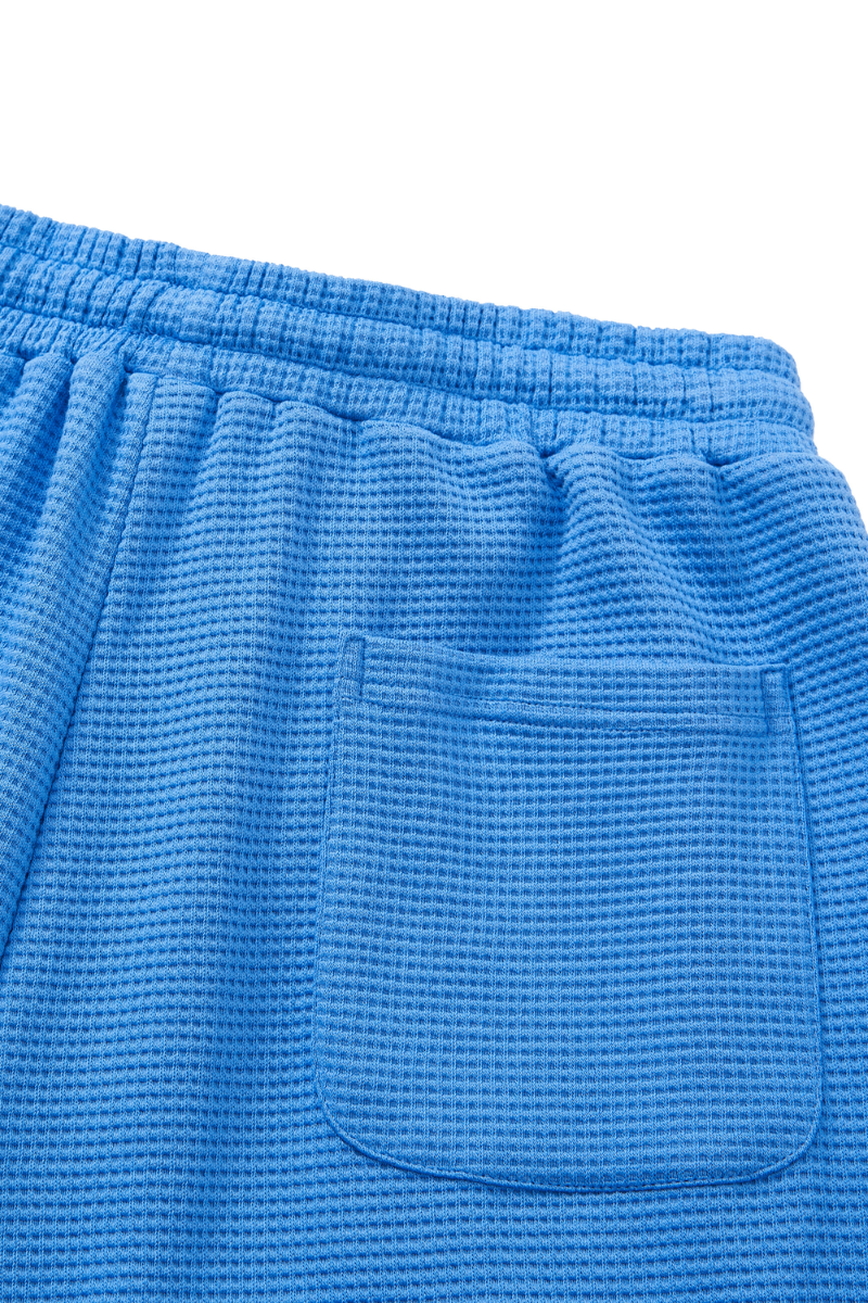 Unisex Waffle Knit Breathable Loose Fit Knee Length Shorts