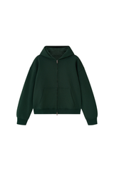 Unisex Fall 100% Cotton Terry Double-Zip Hooded Jacket
