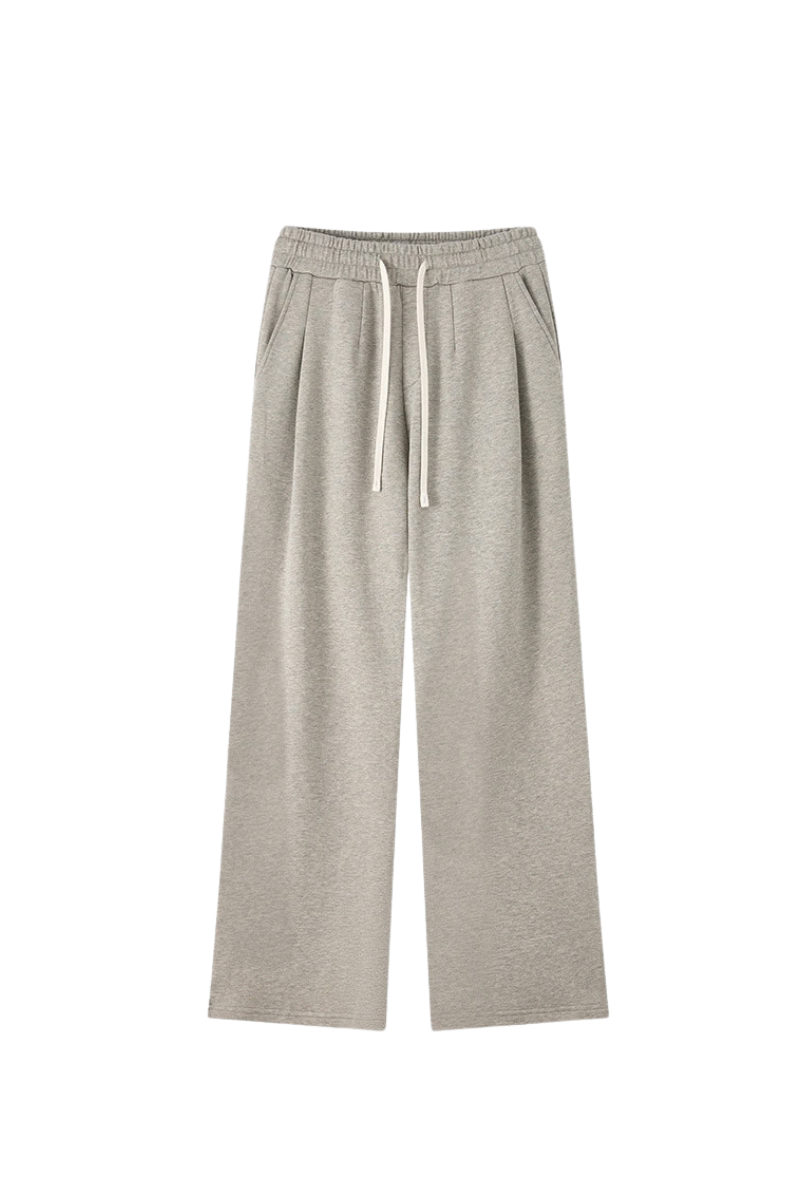 Unisex Fall Heavyweight Drawstring Waist Straight Sweatpants