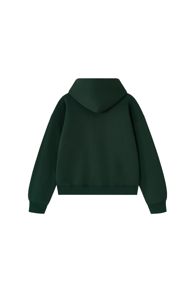 Unisex Fall 100% Cotton Terry Double-Zip Hooded Jacket