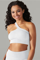 Women'S Seamless Ribbed One Shoulder Sports Bra