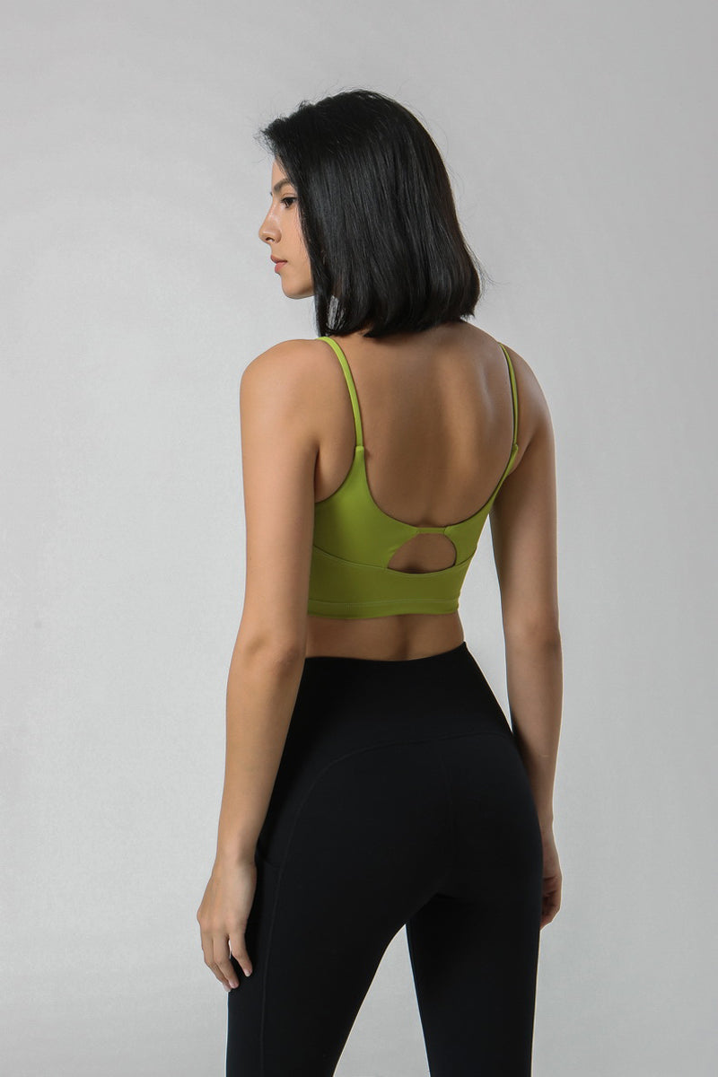 Cutout Back Strap Sport Bra