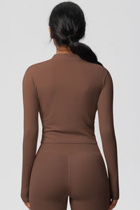 Women's round neck front zipper sports jacket