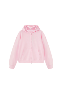 Unisex Fall 100% Cotton Terry Double-Zip Hooded Jacket