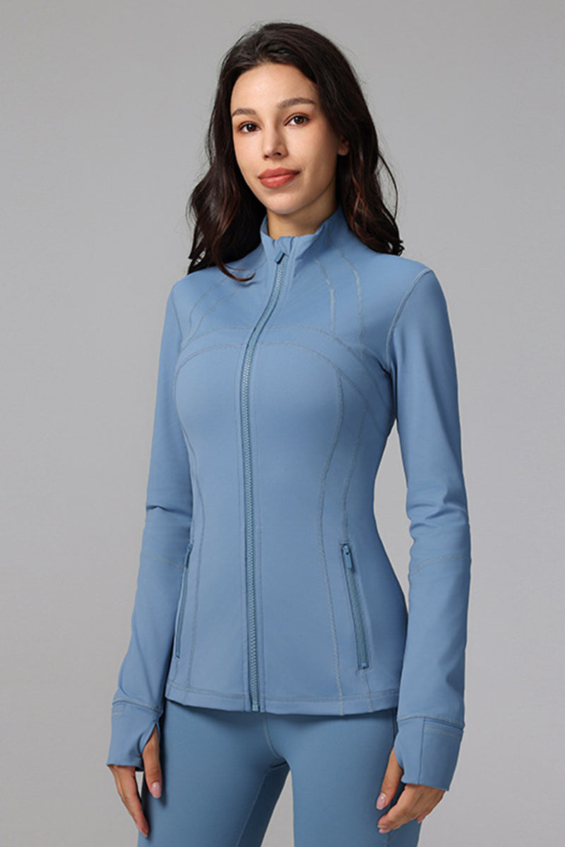 Women's Light Weight Slim Fit Sports Zipper Jacket