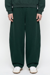 Unisex Fall Fleece Lined Elastic Waistband Curved Sweatpants