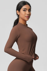 Women's round neck front zipper sports jacket