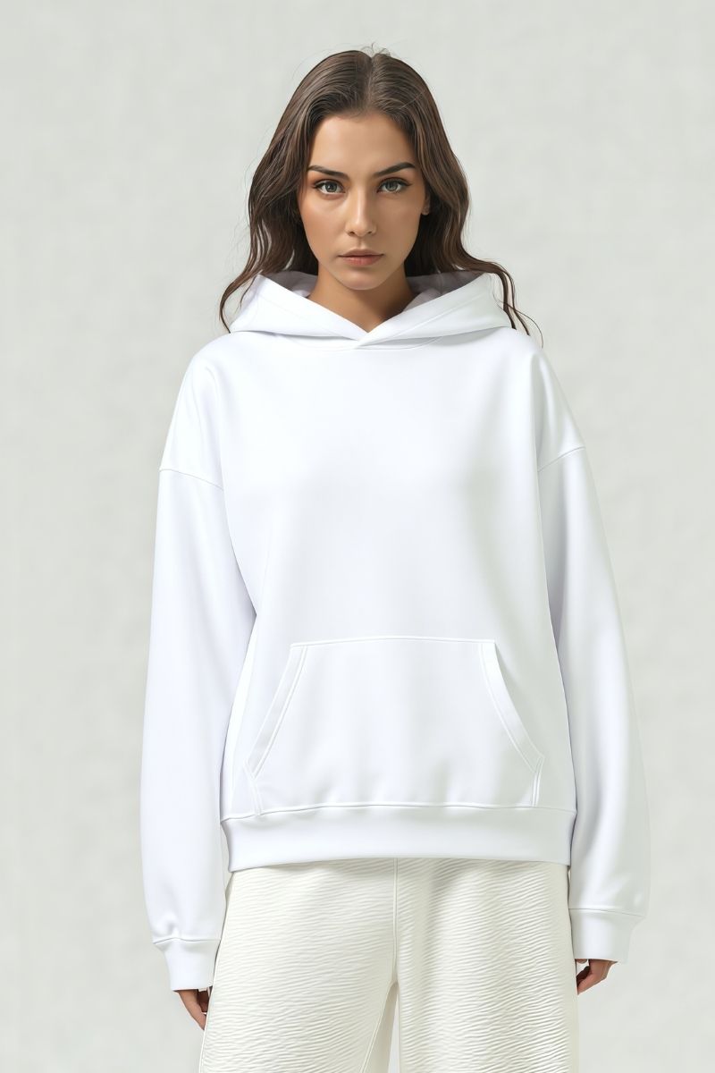 Solid color hoodie terry sweatshirt