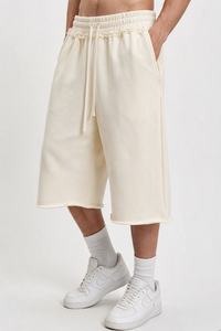 Unisex Fall 100% Cotton Drawstring American Casual Mid-Length Shorts