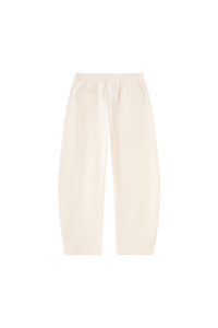 Unisex Fall Fleece Lined Elastic Waistband Curved Sweatpants