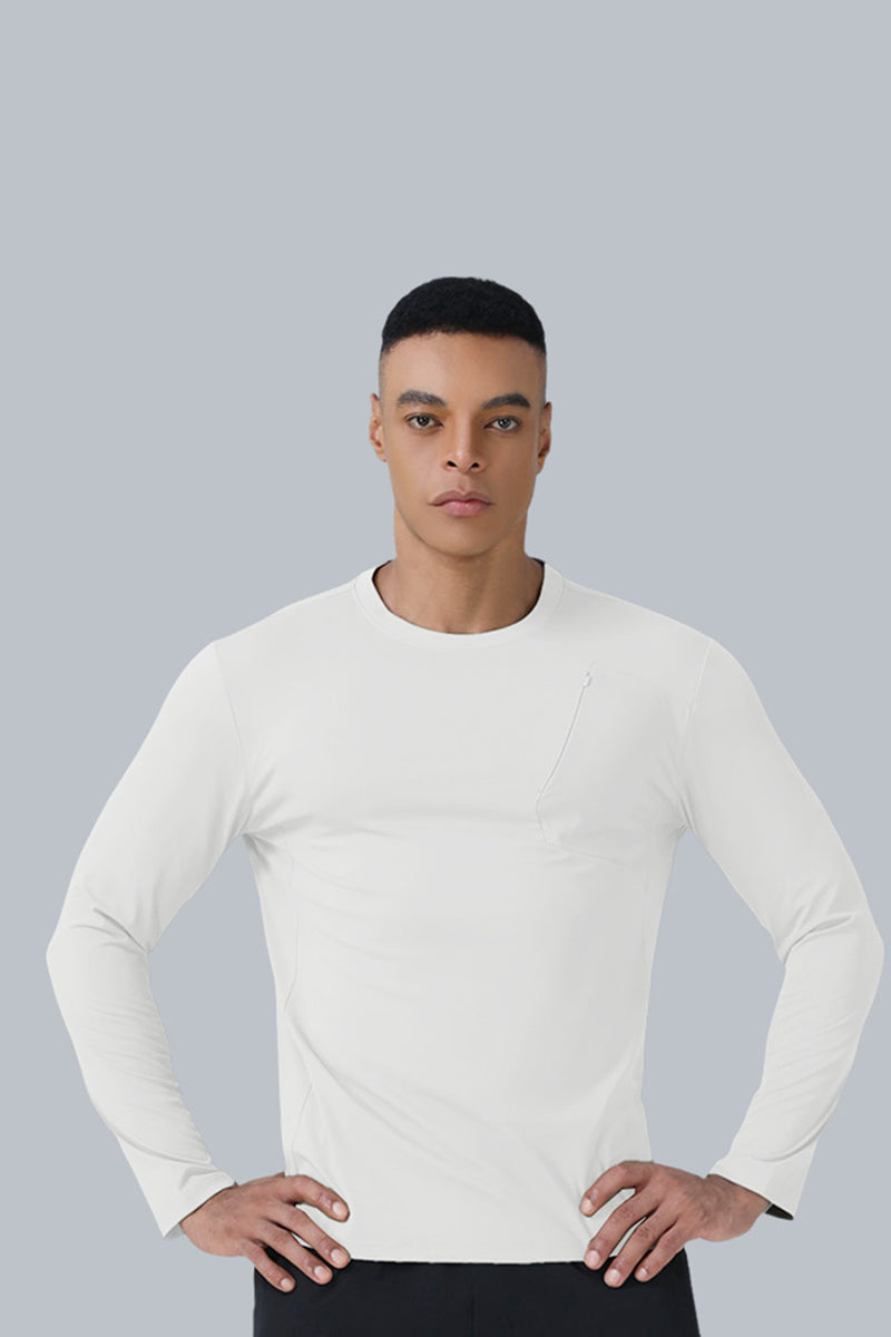 Men Quick-Dry Round-Neck Training Long Sleeve T-Shirt