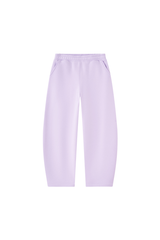 Unisex Fall Fleece Lined Elastic Waistband Curved Sweatpants