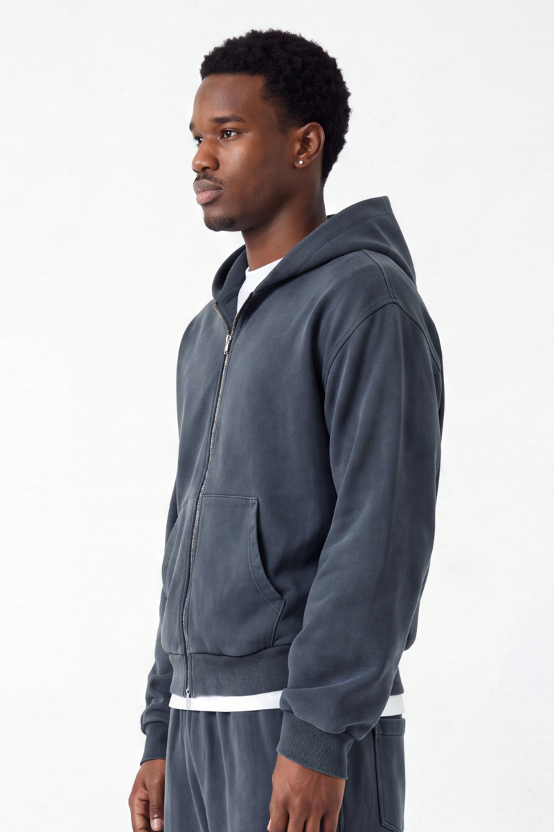 Men's Fall Washed Vintage Boxy  Comfort Color Hooded Jacket