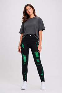 Women's Unique High Waist Distressed Skinny Jeans