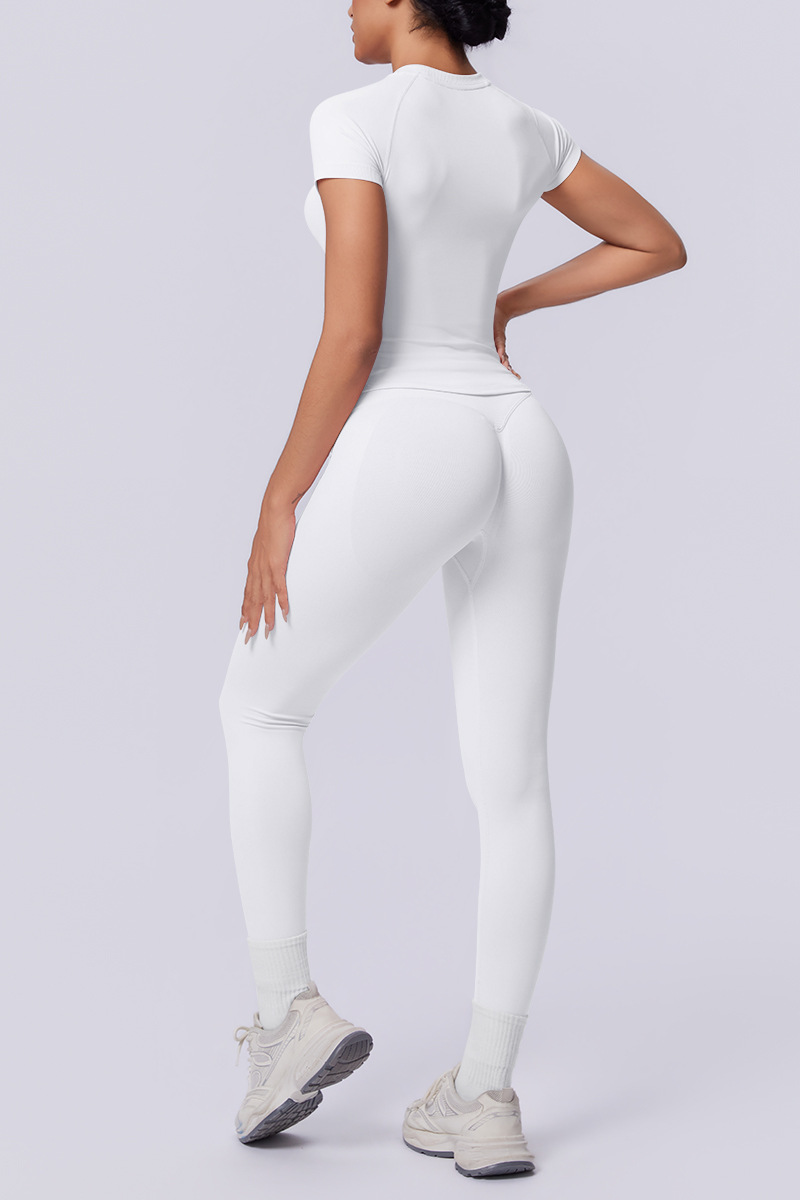 Women's Seamless Sets:Slim Fit T-shirt And Leggings