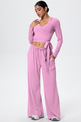 Women’s 3-Piece Set:Halterneck Top & Long Sleeves Top & Pants