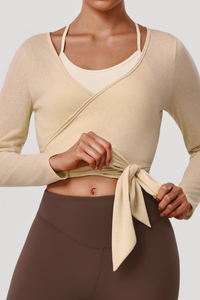 Women's Athletic Faux Two-Piece Waist Tie Top