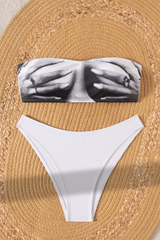 Women's Strapless  Bikini Printed Sexy Set