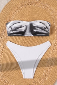 Women's Strapless  Bikini Printed Sexy Set