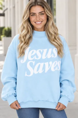 Women's Fall Oversized Letter Print Mockneck Sweatshirt