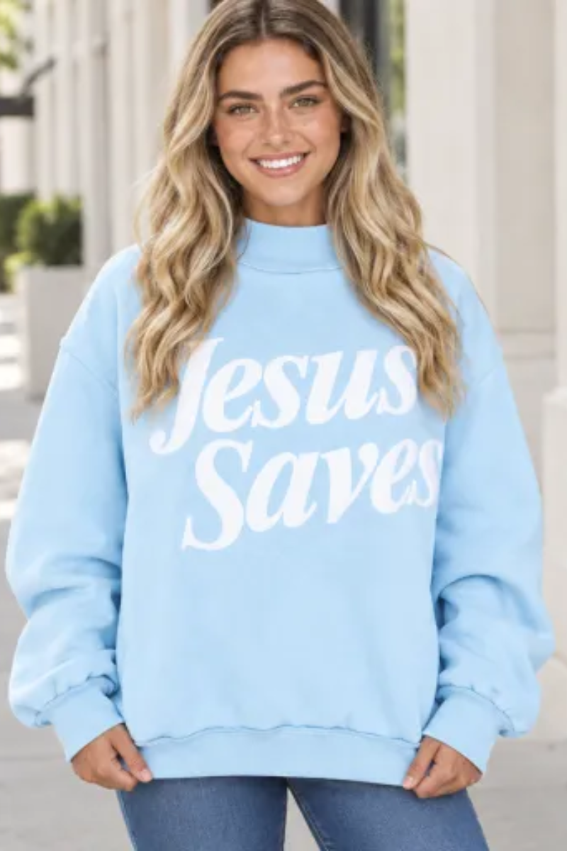 Women's Fall Oversized Letter Print Mockneck Sweatshirt