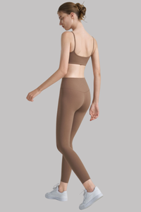Women's Thin-Strap Bra And No Front Seam Lycra Leggings Sets