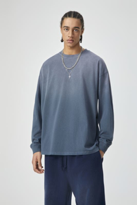 Unisex Fall 100% Cotton Washed  Loose Drop Shoulder Pullover