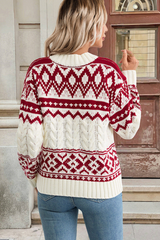 Vintage Jacquard Knit Sweater