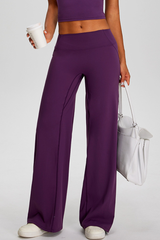 Women's Athletic Flowy Solid Wide Leg Yoga Pants