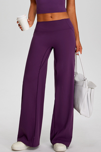 Women's Athletic Flowy Solid Wide Leg Yoga Pants