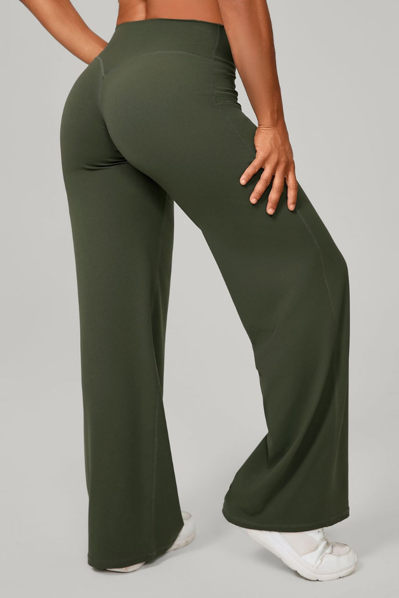 Women's Mid-High Waist Straight-Leg Pants