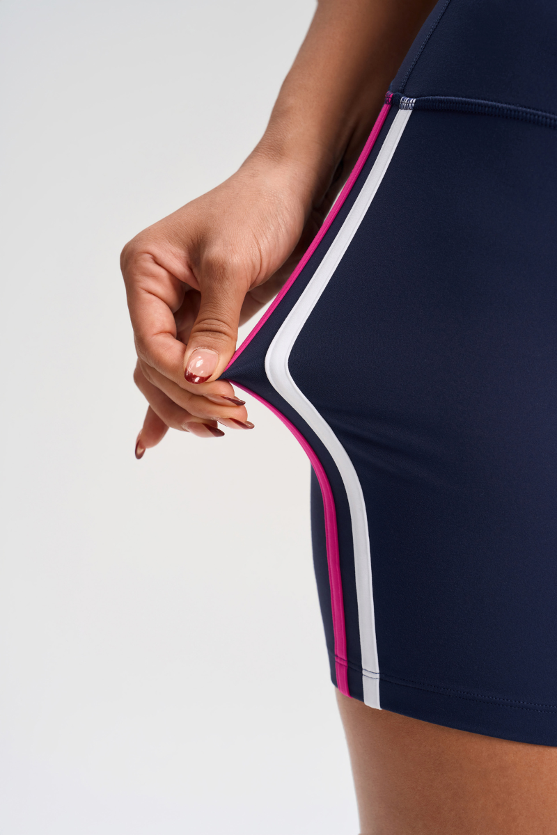 Women's Color-Block Stripe Yoga Shorts