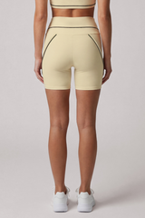 Women's Stripe Contrast High Waist No Front Seam Shorts