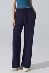 Women's Fleece-Lined Drawstring Straight-Leg Casual Pants