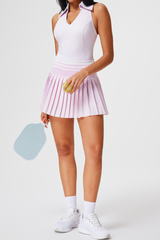 Women's Tank Top And Pleated Skirt Tennis Two-Piece Set