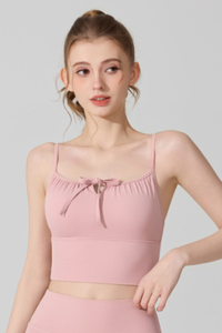 Women's Bow-Tie Thin-Strap Cami Form-Fitting Sports Tank Top