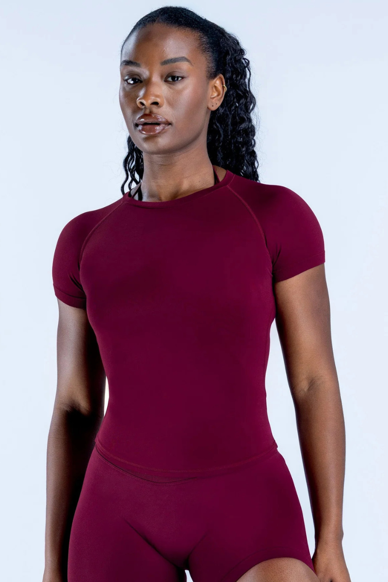 Women's Crew Neck Slim Fit Short Sleeve Workout T-shirt