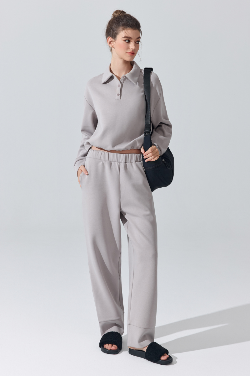 Women's Drawstring Straight-Leg Casual Pants