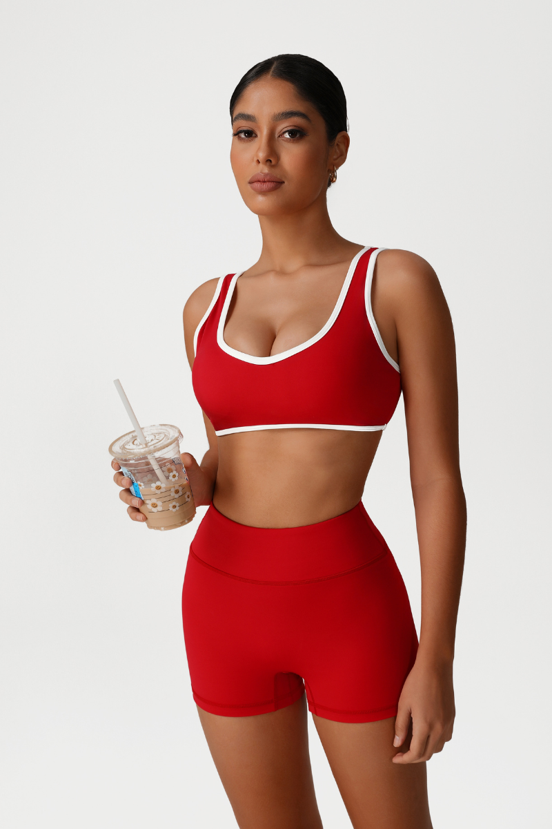 Women High-Waisted Butt-Lifting Yoga Set: Sports Bra + Shorts