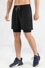 Men's 2-in-1 Athletic Breathable  Shorts with Inner Liner
