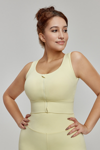 Plus-Size Women's High-Strength Zip-Up Sports Bra