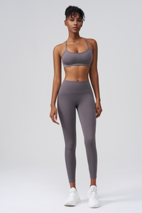 Women's Set:Cross Back Bra& Cargo Pocket Sports Leggings