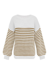 Women's Striped Color Block Oversized Knit Sweater