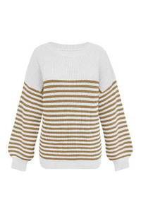Women's Striped Color Block Oversized Knit Sweater
