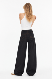 Women's Fall Mid Waist Wide Leg Jeans