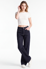 Women's Fall Mid Rise Side Pocket Straight Leg Jeans