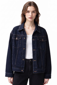Women's Fall Classic Original Blue Button Front Denim Jacket