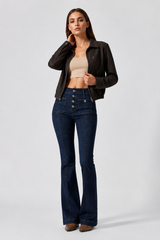Women's High Waist Slim Flare Jeans