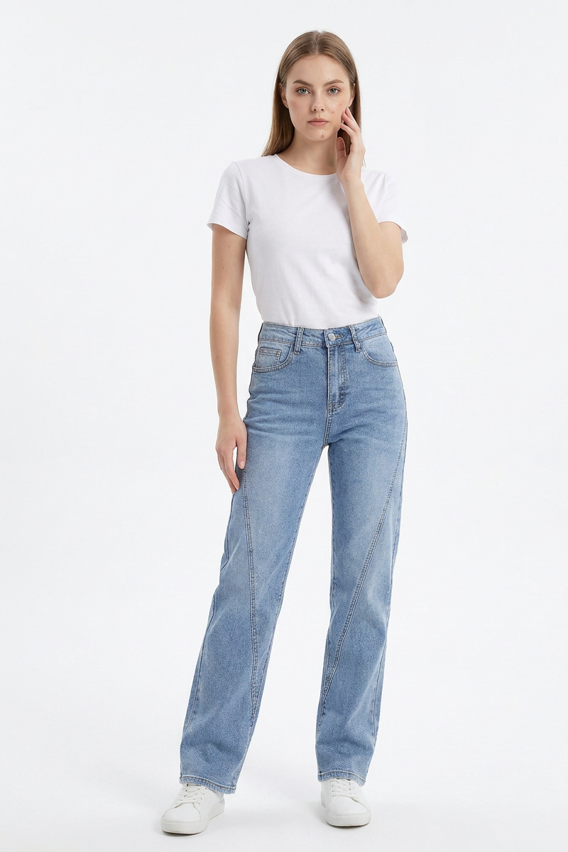 Women's Fall Classic Diagonal Seam Straight Leg Jeans